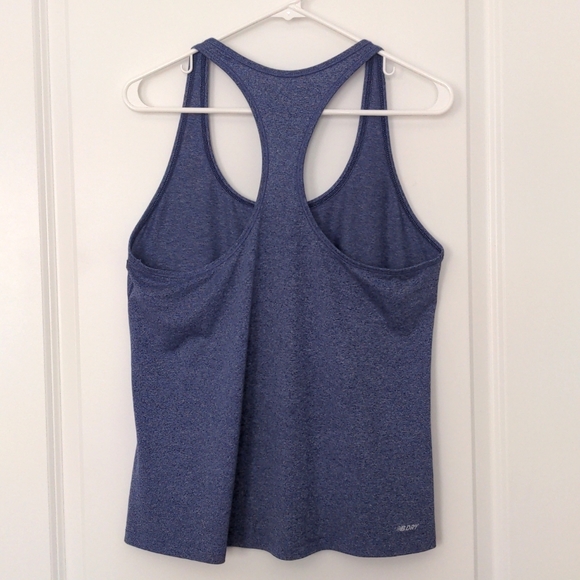 New Balance Heathered Jersey NB Dry Racerback Tank Cloud Heather size Large - Picture 4 of 10